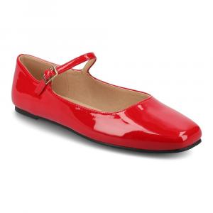 Женские туфли Мэри Джейн Journee Collection Carrie на плоской подошве Мэри Джейн, цвет Red Patent