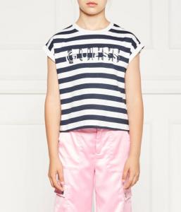 Футболка детская Guess свободного кроя в полоску, белый