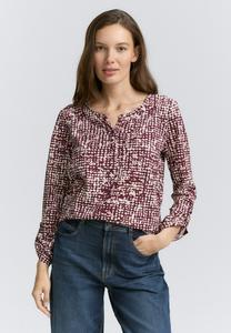 Топ TOM TAILOR HENLEY MIT MUSTER, Dark Red Abstract Dot Design/Red