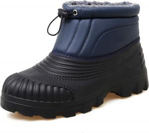 Мужские водонепроницаемые зимние ботинки с утеплителем из меха, ботильоны на щиколотку, для активного отдыха, хайкинга, альпинизма, спортивные туфли, противоскользящие и прогулочные хлопковые туфли Generic, синий