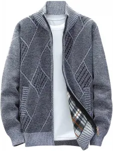 Мужской кардиган с длинным рукавом, Casual, теплый