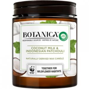 Свеча Air Wick Botanica с кокосовым молоком и индонезийскими пачулями 500 г Airwick