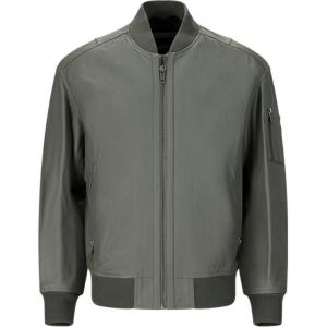 Кожаная куртка SS26 для мужчин HUGO BOSS, серый зеленый