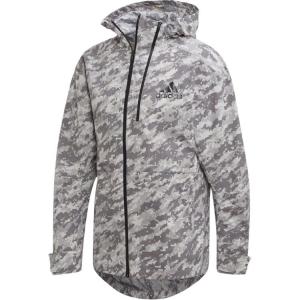 Adidas Куртка мужская, белый, серые, с капюшоном, средней плотности, другие