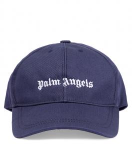 Хлопковая бейсболка Palm Angels Kids, Navy Blue White