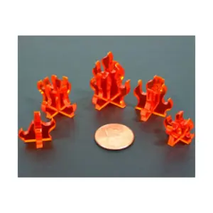 Маркеры пламени — разные размеры, флуоресцентный янтарь (5), Token Sets - Explosion, Fire, Smoke (Litko Aerosystems)