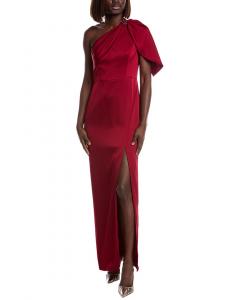 Aidan Mattox Атласное платье с одним плечом, красный