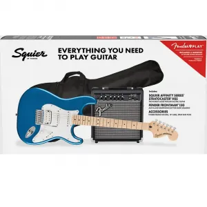 Fender Squier - Affinity Stratocaster HSS комплект с футляром - Lake Placid Blue - 0372820002