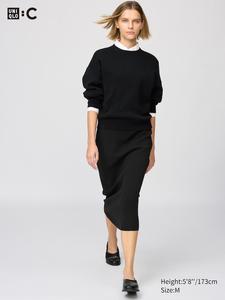 Юбка из ткани Milano в рубчик Uniqlo, 09 black