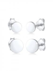 Elli Серьги из серебра 925 пробы с геометрическим узором, в виде круга и диска