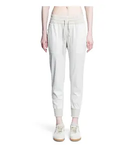 Брюки из хлопкового трикотажа Lyocell с эластичным поясом James Perse, белый