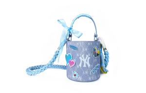 MLB Кожаная сумка-ведро Unisex Black/Pink/Millennial Denim