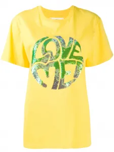 Футболка с пайетками Alberta Ferretti, желтый