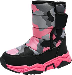 И утепленные снежные ботинки, зимние уличные походные ботильоны, кожаные водонепроницаемые, с утеплителем, теплые, нескользящие обувь Generic, Pink