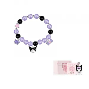 Sanrio Браслет Kuromi Kuromi черный фиолетовый кристальные бусины IP мерч