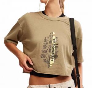 Футболка с круглым вырезом и логотипом Inspire в цвете «шалфей» Free People, sage combo