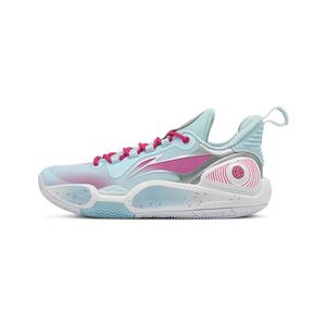 LINING Лининг Спид 9 Лайтнинг Фантом амортизирующие нескользящие износостойкие низкие баскетбольные кроссовки унисекс розово-голубые, цвет Pink Blue
