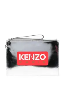 Клатч Iconic с логотипом KENZO, серебяный