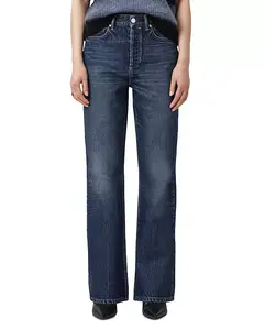Джинсы Mathilde с высокой посадкой и расклешенными штанинами, темно-синего цвета. Allsaints, синий