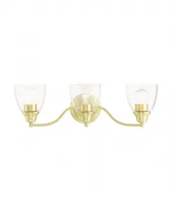 Настенный светильник Montgomery с тремя плафонами для ванной комнаты Livex, золотистый тон