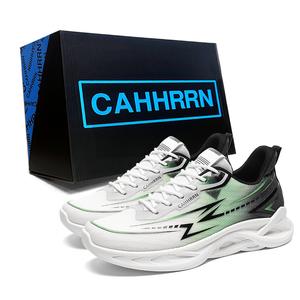 CAHHRRN Дышащие мужские беговые кроссовки Low Top бело-черные, цвет White Black