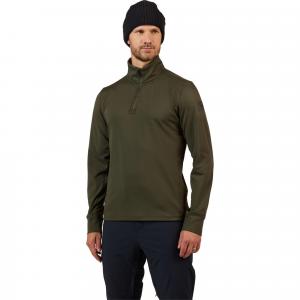Мужская флисовая куртка средней высоты с эластичной застежкой-молнией до середины груди. Rossignol, Olive Shadow