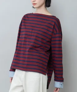 Хлопковая баскская кайма * Полосатый пуловер с манжетами для рубашки