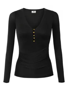 Блузка с V-образным вырезом Elisabetta Franchi, черный