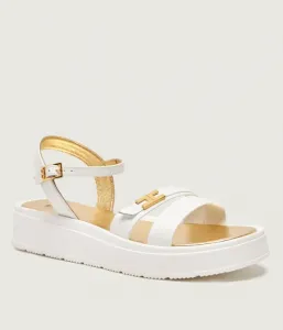 Кожаные сандалии Elisabetta Franchi, белый