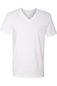 Футболка унисекс из хлопка Next Level с V-образным вырезом, белый