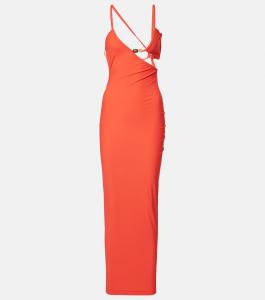 Платье макси с декором Christopher Esber, красный