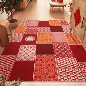 Budis Ковер 50х80 см из ПВХ, водонепроницаемый и нескользящий, в стиле Китайского Нового года, моющийся, для прихожей