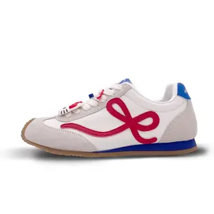 Hello Kitty Белые дышащие устойчивые к истиранию женские низкие кеды повседневные бело-серо-красные, цвет White Gray Red