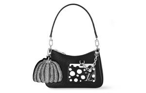 Коллаборация Yayoi Kusama MARELLINI Кожаная сумка через плечо женская черная LOUIS VUITTON