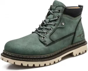 Мужские ботильоны на шнуровке, мотоциклетные ботинки, модные повседневные рабочие ботинки, мягкие, размер 38-47 EU JXpxbao, Green