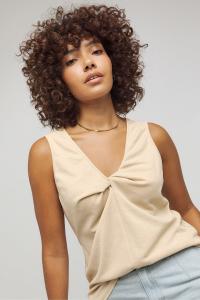 Майка с v-образным вырезом и завязкой спереди Simply Be, бежевый