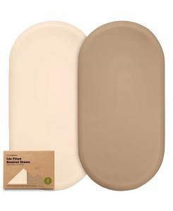 Простыня для люльки для маленьких девочек и мальчиков, 2 комплекта простыней для люльки Isla, наматрасников для люльки Keababies, коричневый