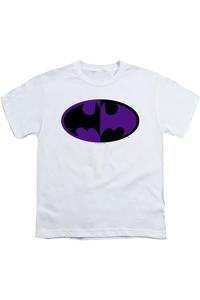Футболка с раздвоенным символом Batman для детей Gildan, белый
