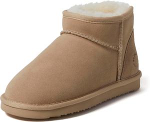 Ботинки Fireside by Dearfoams Women's Riverland Shearling Fur Lined Mini Ankle Boot with Platform Slipper, Sand