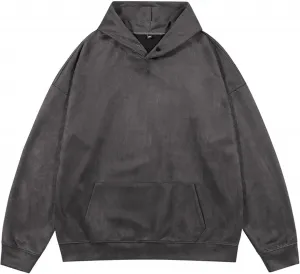 Оверсайз худи для мужчин Suede сплошного цвета