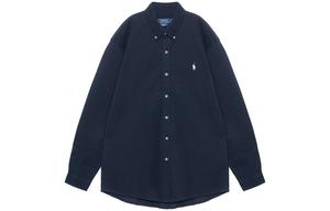 Пони с вышивкой на пуговицах рубашка Polo Ralph Lauren, темно-синий