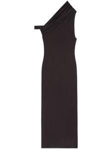 Courrèges платье миди в ломаную клетку, черный