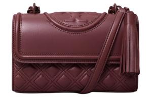 Fleming Nappa Кожаная портативная сумка через плечо Маленький размер Женская Бордо TORY BURCH