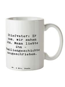 Кружка с надписью Любовь отчима белого цвета Mr. & Mrs. Panda