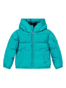 Пуховик с капюшоном Moncler Enfant, синий