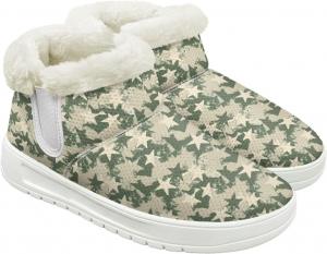 Quxjehoe Зимние сапоги для женщин, комфортные, теплые, с плюшевой подкладкой, короткие ботильоны на выход с белой подошвой, размеры 6-13.5