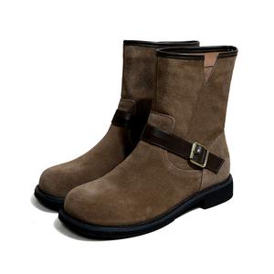 Ouumeis Женские ботинки на 3-сантиметровом каблуке цвета хаки-браун, цвет Khaki Brown