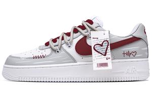 Nike Низкие износостойкие кроссовки для скейтбординга Air Force 1 Love Letter унисекс серые, белые, красные