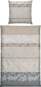 Постельное белье бежево-серое 1x 135x200 см + 1x 80x80 см REDBEST