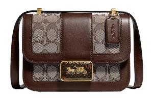 Кожаная сумка-мессенджер из змеиной кожи Alie Cow, маленькая квадратная сумка, плечевая сумка, кроссбоди Coach для женщин